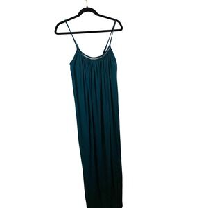 JJ Winks  Maxi Gown Peacock Teal Modal Sleepwear Dress Medium
